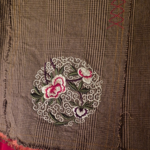 Women's Embroidered Blazer - Brown - Picture 14 of 16